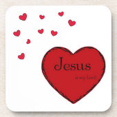 硬いコースター（コルク裏付き）- 6個セット コースター (正面)