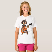 硬い毛ダッシ遊ャンドのアコースティックギター Tシャツ (正面フル)