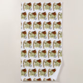 硬化性サイコロデザイン ビーチタオル (正面)