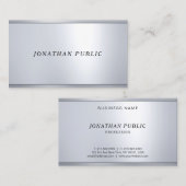 硬化性フォントシルバー金属ルックモダンス 名刺 (正面/裏面)