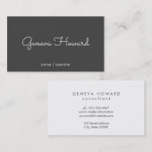 硬化性フォント |ミニマリストグレー 名刺 (正面/裏面)