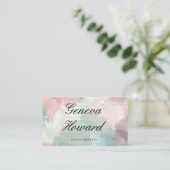 硬化性フォント | 水彩背景 名刺 (スタンド正面)