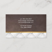 硬化性フォント |白い茶色のテクスチャ 名刺 (裏面)