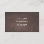 硬化性フォント |茶色のテクスチャの背景 名刺 (裏面)