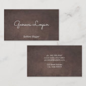 硬化性フォント |茶色のテクスチャの背景 名刺 (正面/裏面)