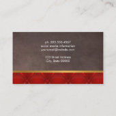 硬化性フォント |茶色のテクスチャ赤い塗り潰し 名刺 (裏面)