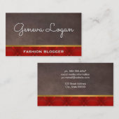 硬化性フォント |茶色のテクスチャ赤い塗り潰し 名刺 (正面/裏面)