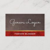 硬化性フォント |茶色のテクスチャ赤い塗り潰し 名刺 (正面)