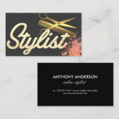 硬化性フォント | 金ゴールド鋏 | クリエイティブ 名刺 (正面/裏面)