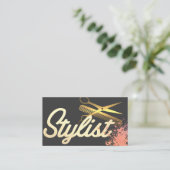 硬化性フォント | 金ゴールド鋏 | クリエイティブ 名刺 (スタンド正面)