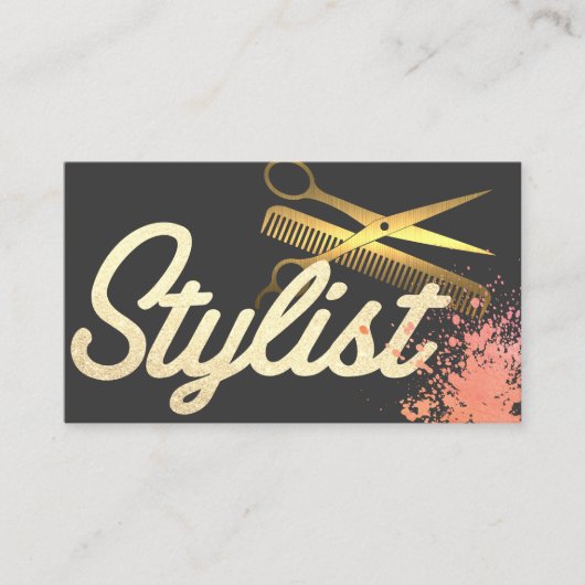 硬化性フォント | 金ゴールド鋏 | クリエイティブ 名刺 (正面)