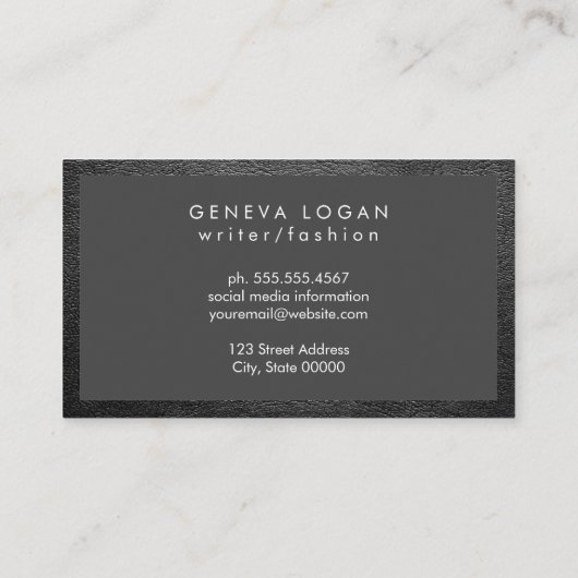 硬化性フォント | 革縁ど 名刺 (裏面)