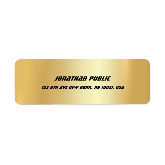硬化性文字クリーングラマラスモダンエレガント金ゴールド ラベル (正面)