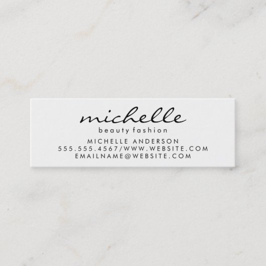 硬化性文字 |白い灰色 スキニー名刺 (正面)