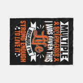 硬化症の生活は十分に強いMs認識度リボン フリースブランケット (正面(横))