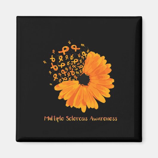 硬化症認識度リボン花Msホープ戦闘機 マグネット (正面)