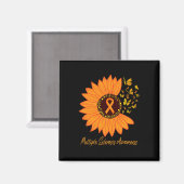 硬化症認識度リボン花Ms蝶 マグネット (正面/裏面)