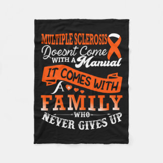 硬化症認識度Msファミリーオレンジリボンサポート フリースブランケット