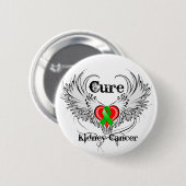 硬化腎がんのハート入れ羽 缶バッジ (正面&裏面)