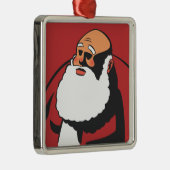 硬直した影の漫画を持つ思慮深いサンタ メタルオーナメント (右)