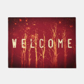 硬直した木の自然のアートで赤いドア・マット ドアマット (正面)