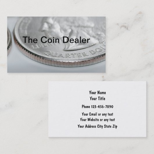 硬貨のコレクターおよびディーラー 名刺 (正面/裏面)