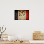 硬質木材アイオワ州旗 ポスター (キッチン)