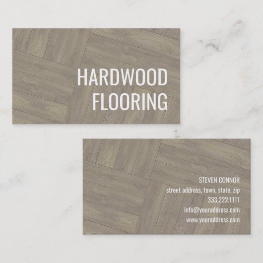 硬質木材フローリング木工品パターンデザイン 名刺 (正面/裏面)