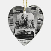 硬鱗魚類ガーパイク属の木製のヴィンテージの高速モーターボートの競争の失敗アメリカ大陸 セラミックオーナメント (左)