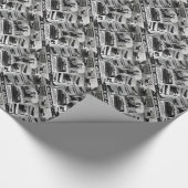 硬鱗魚類ガーパイク属の木製のヴィンテージの高速モーターボートの競争の失敗アメリカ大陸 ラッピングペーパー (角)