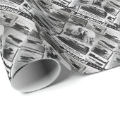 硬鱗魚類ガーパイク属の木製のヴィンテージの高速モーターボートの競争の失敗アメリカ大陸 ラッピングペーパー (ロールコーナー)