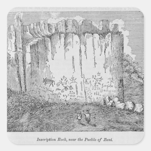 碑石、ズニのプエブロの近く スクエアシール (正面)