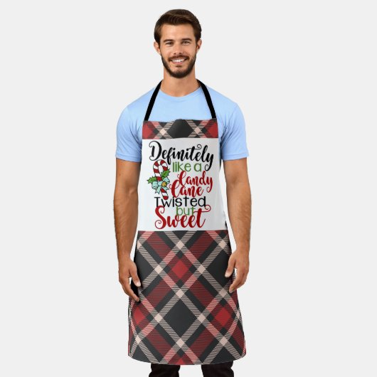 確かにキャンディー・ケーンのクリスマスタイポグラフィのように エプロン (着用した状態)