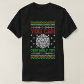 確かにクリスマスD20醜いゲーマーSweを試すことができる Tシャツ (デザイン正面)