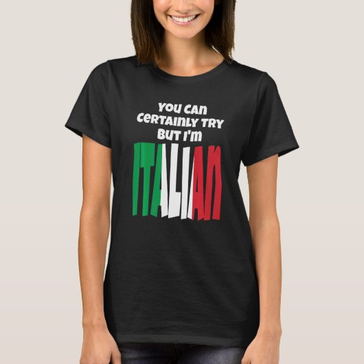 確かに試せるが私はイタリアイタリアン国旗Hだ Tシャツ (正面)