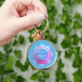 確前向き認はピンクとブルーではない キーホルダー (手)