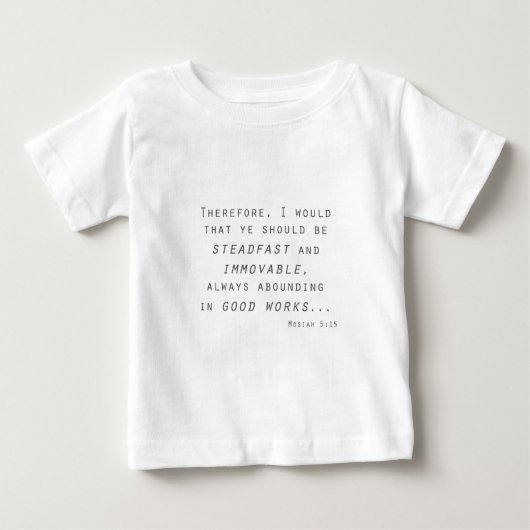 確固たる不動のモサイア書モルモン書の聖句 ベビーTシャツ (正面)