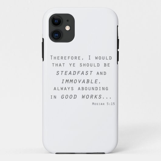 確固たる不動のモサイア書モルモン書の聖句 Case-Mate iPhoneケース (裏面)