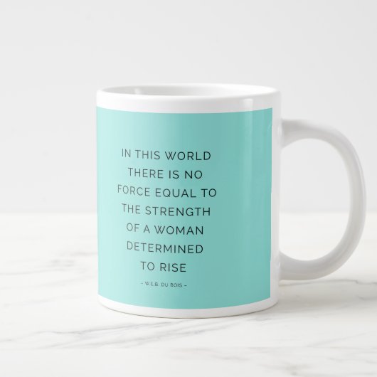 確定女性インスパイア引用文ターコイズ ジャンボコーヒーマグカップ (右)