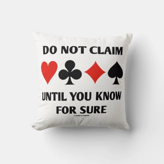 確実なカードのスーツを知るまで請求しない クッション (正面)