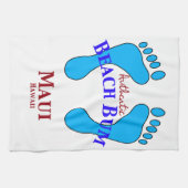 確実なビーチののらくら者マウイハワイ キッチンタオル (横)