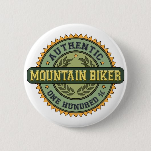 確実な山のバイクもしくは自転車に乗る人 缶バッジ (正面)