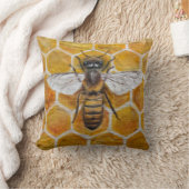 確実な手塗りの織物の蜂蜜の蜂 クッション (ブランケット)