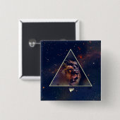 確実な銀河系の三角形のライオンヘッドTrendium 缶バッジ (正面&裏面)