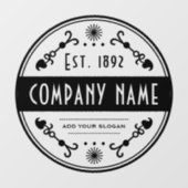 確立された事業名、装飾 ウィンドウサイン (シート)