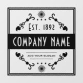 確立された事業名、装飾 ウィンドウサイン (シート)