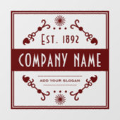 確立された事業名、装飾 ウィンドウサイン (シート)