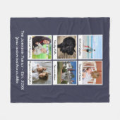 確立されるカスタムな家族写真のコラージュの家 フリースブランケット (正面(横))