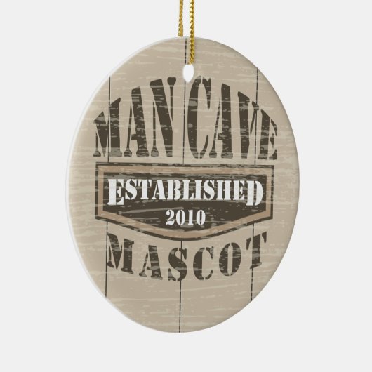 確立される人の洞窟のマスコット- (年を加えて下さい) セラミックオーナメント (右)