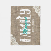 確立される素朴なバーラップによってひもで締められる姓 フリースブランケット (正面)